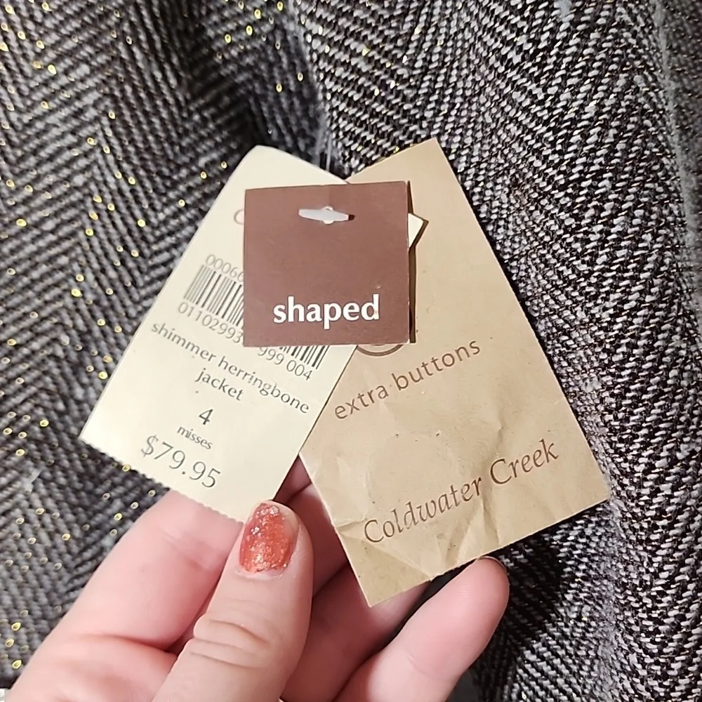 Coldwater Creek Brown Sparkle Fitted Work Business Blazer